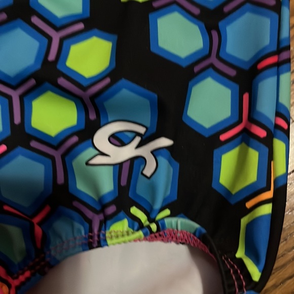 NWT multi color neon GK gymnastics tumbling dance leotard w/Scrunchie sz AL - Picture 2 of 9